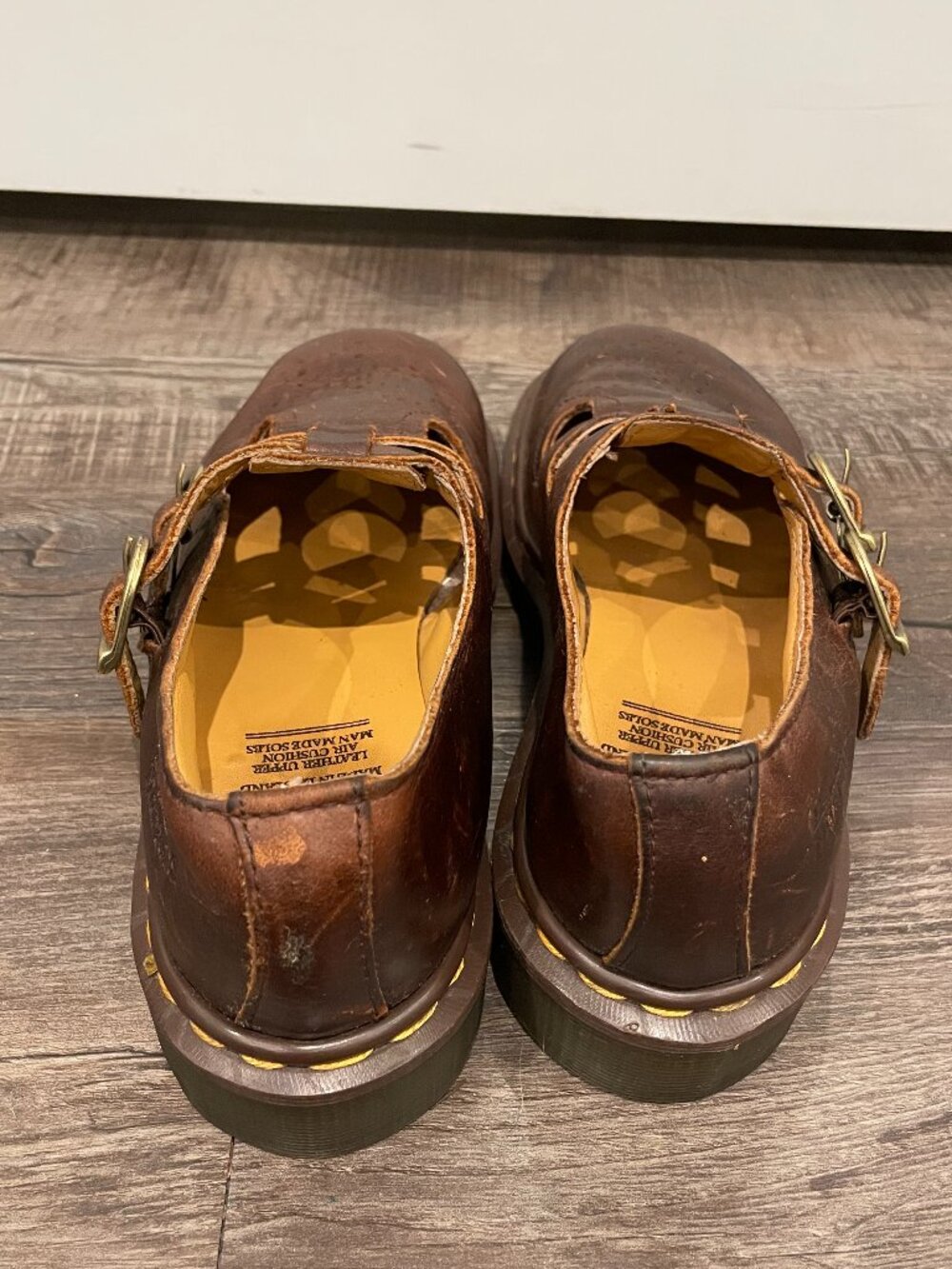 VTG 90s Made in England Dr. Doc Martens Mary Janes 8065 Brown UK 4 US 6 - Picture 3 of 9